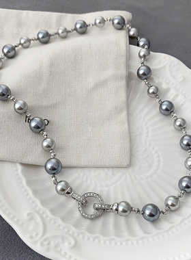 奥特莱斯专柜清仓捡漏大溪地混彩珍珠项链女高级感叠戴复古小众