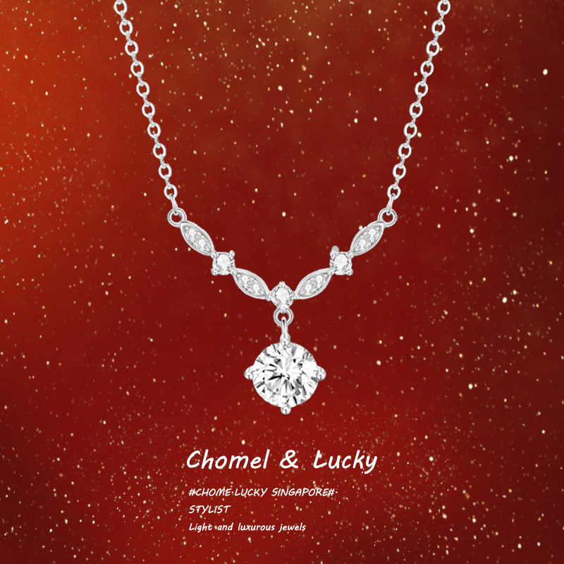 「闪耀水滴」纯银s999项链女生轻奢小众高级感锁骨链送礼生日礼物