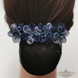 职业女头花韩国餐饮宾馆护士酒店空姐银行服务员工作盘发网兜头饰