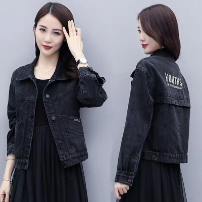 韩版短款牛仔外套刺绣宽松百搭