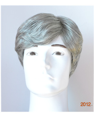 老年男士花白假发 表演爸爸老爷爷 银白色jiafa 实拍舞台用有大号