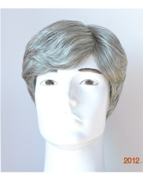 老年男士花白假发 表演爸爸老爷爷 银白色jiafa 实拍舞台用有大号