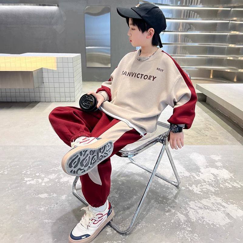 男童春装套装2025新款中大童男孩运动服洋气卫衣春秋款儿童春季潮