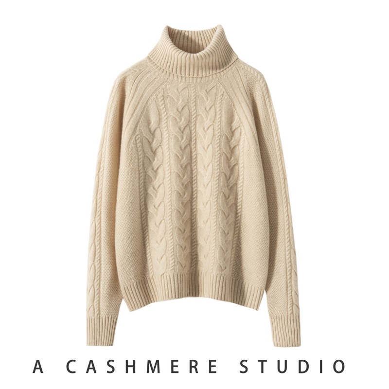 高端轻奢加厚羊绒衫女半高领