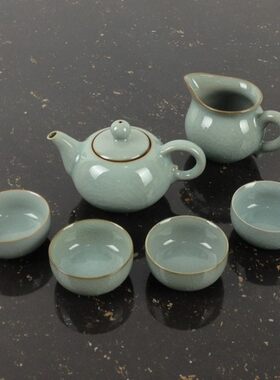 新款特价粉青开片仿古茶具套装