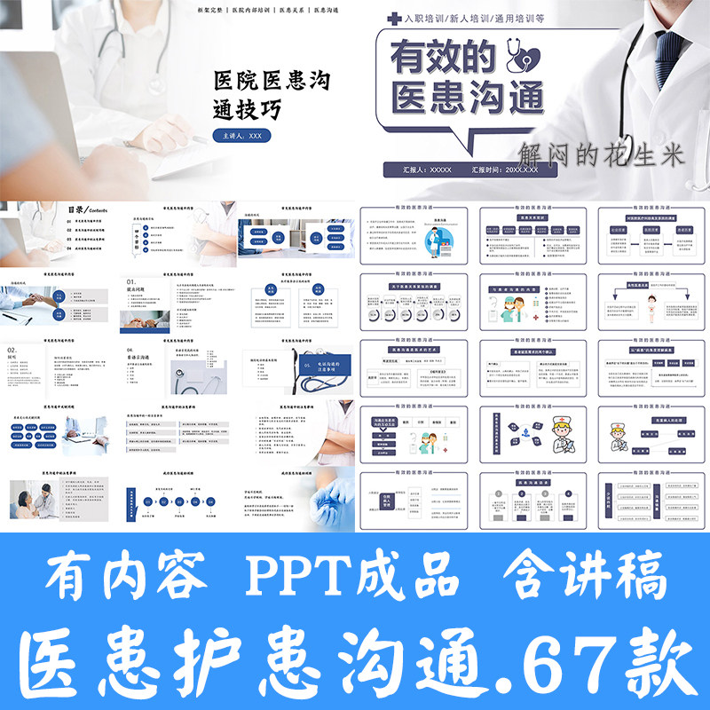 医院医患护患有效沟通技巧ppt模板护理安全防范措施宣传成品课件