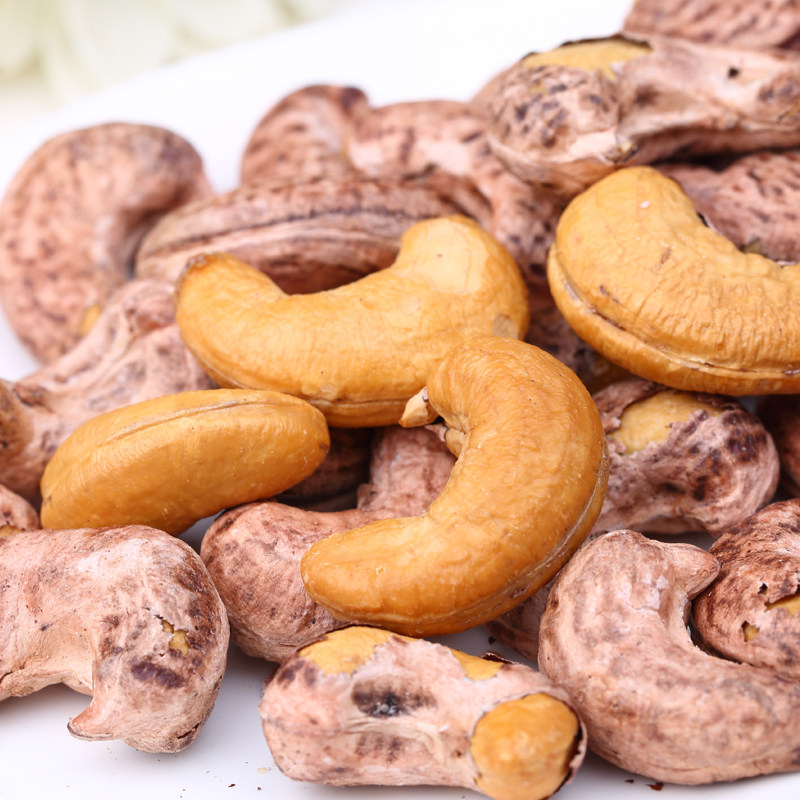 21年新货炭烤盐焗熟特大腰果无添加休闲食用坚果500g新疆直发包邮