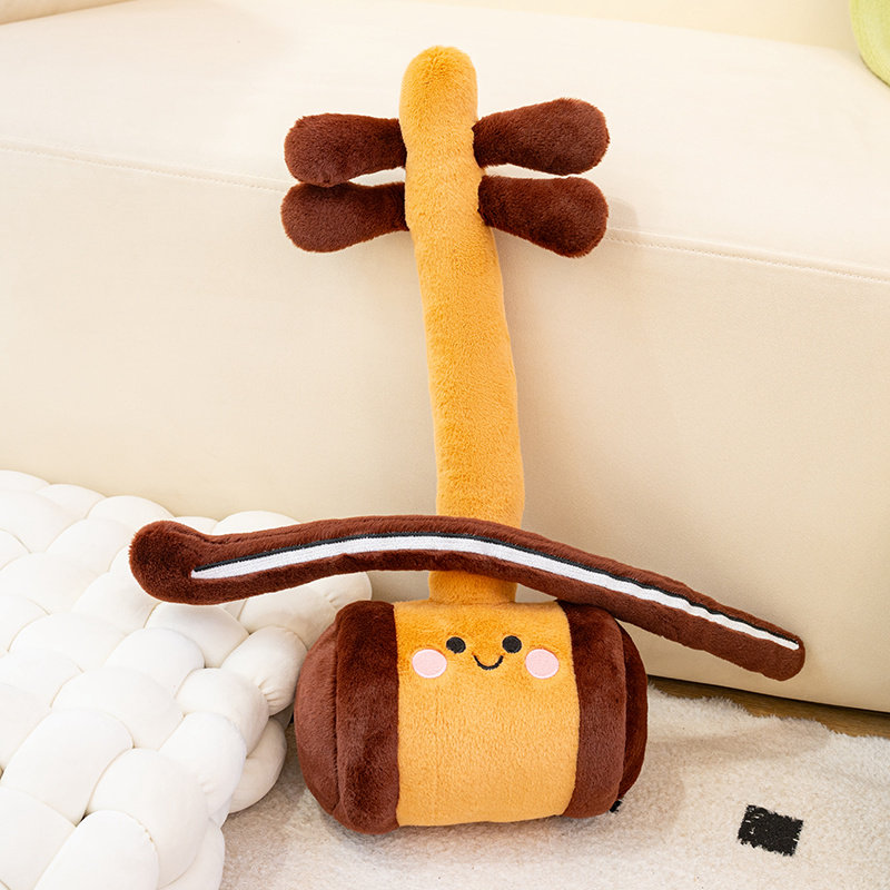 趣味乐器玩偶抱枕吉他钢琴仿真二胡古筝公仔毛绒玩具挂件拍照道具