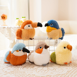 掌中宝小鸟毛绒玩具公仔鹦鹉大嘴鸟麻雀翠鸟玩偶可爱儿童生日礼物