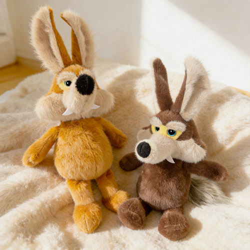 跨境仿真大尾巴狼公仔毛绒玩具丑萌大灰狼玩偶抓机布娃娃抱枕礼物