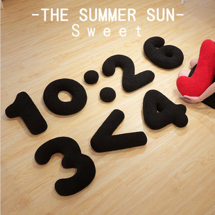 阿拉伯数字抱枕毛绒玩具儿童益智123456789抱枕沙发靠垫拍摄道具