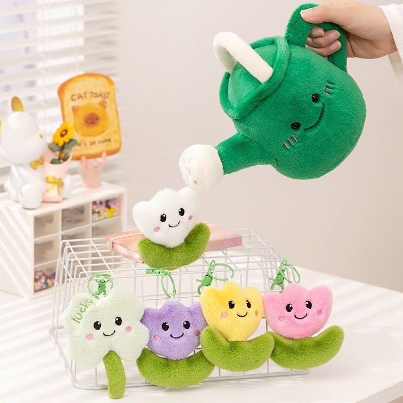 趣味洒水壶公仔花朵毛绒玩具幸运草郁金香小挂件盆栽种植乐趣礼物,玩具/童车/益智/积木/模型,毛绒/玩偶/公仔/布艺类玩具,淘宝优惠券,粉丝福利购,淘宝优惠卷