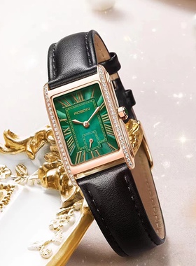 劳士顿简约时尚名媛小方复古女士石英防水腕表3298