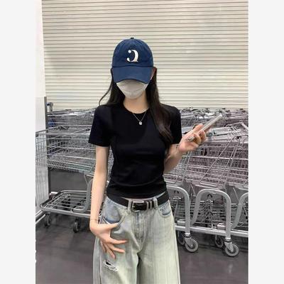 2025新款短袖灰色t恤女夏