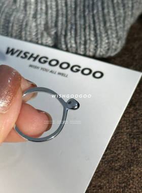 WISHGOOGOO不规则小豆丁戒指女ins韩国小众简约925纯银百搭食指戒