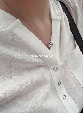 WISHGOOGOO菱格锆石路路通项链女ins简约通勤百搭925纯银锁骨链