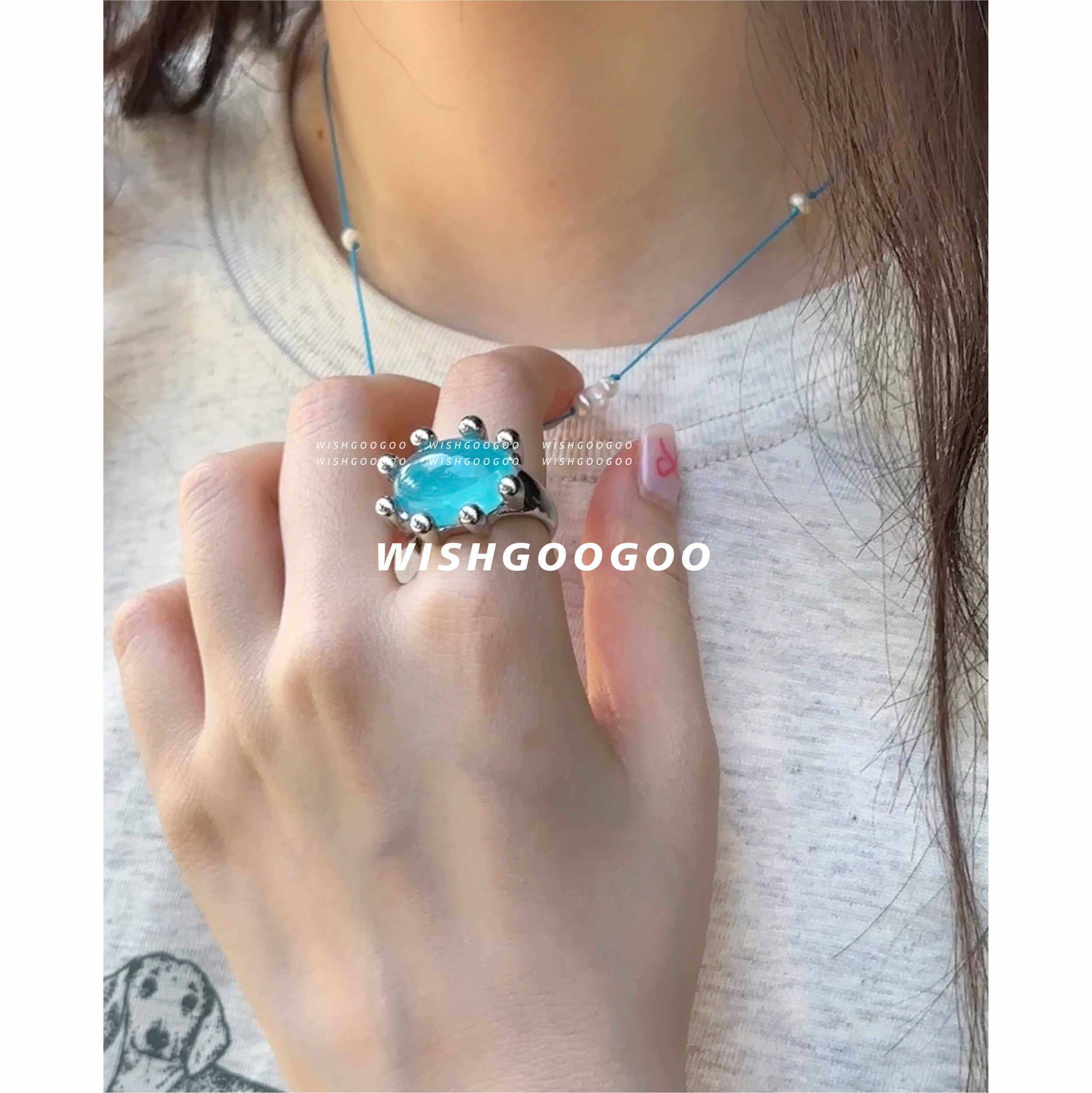 WISHGOOGOO小螃蟹戒指女ins同款韩国小众设计糖果彩色树脂指环