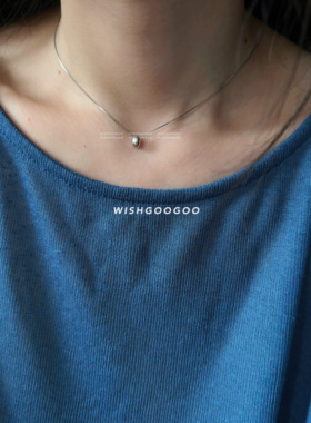 WISHGOOGOO小银豆项链925纯银韩国ins简约百搭椭圆鹅蛋圆豆锁骨链