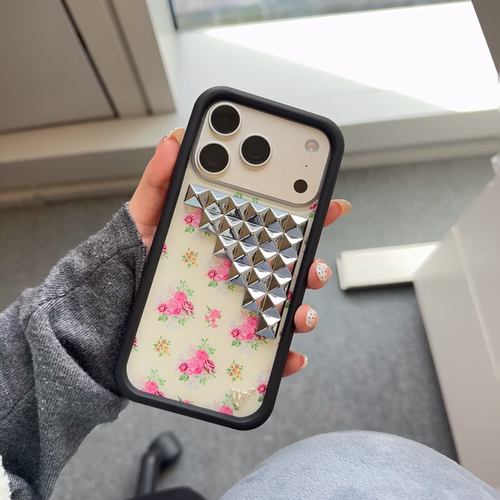 原版铆钉款wf黄底小粉花手机壳适用苹果17Promax手机壳iphone16/15/14/13/12/plus/air硬全包防摔个性保护套