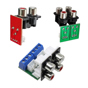 音频输入莲花母座RCA转接头转3P端子接线板电路板DIY音箱音响配件