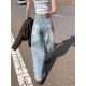 女秋季 慵懒风显瘦直筒宽松拖地裤 新款 设计感美式 子 个性 阔腿牛仔裤