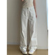 白色直筒阔腿牛仔裤 子 高腰宽松休闲显瘦垂感拖地裤 女2024秋季 新款