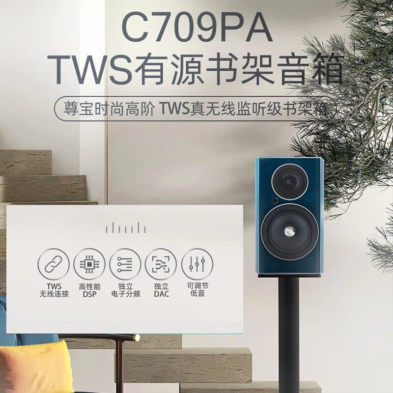 JAMO/尊宝 C709PA发烧级有源音箱桌面蓝牙HiFi家用高保真书架音箱