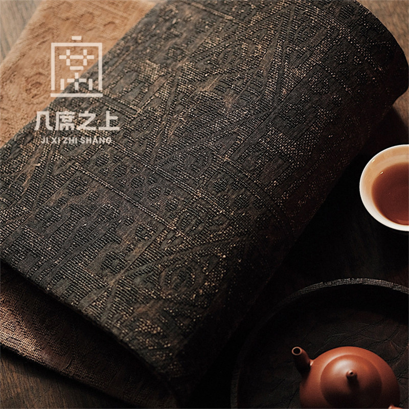 几席之上茶席香云纱柞蚕丝提花