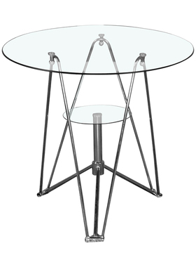 时尚洽谈桌椅圆形钢化玻璃茶几边角几阳台咖啡厅休闲接待桌椅家用