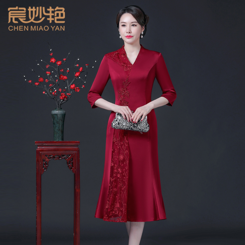 宸妙艳高贵优雅妈妈装婚宴礼服
