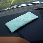 BV风简约眼镜包 纯色编织PVC革眼镜墨镜收纳袋弹片近视太阳眼镜袋