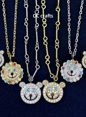 新款送礼自戴项链童趣小熊狮子银