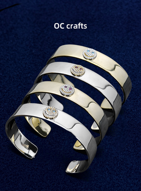 光面笑脸平打手镯EYEFUNNY18K金