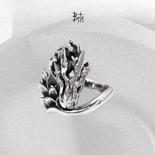 血腥玛丽BLOODYOURMARY龙神戒指限定款满钻925银潮流个性男女定制