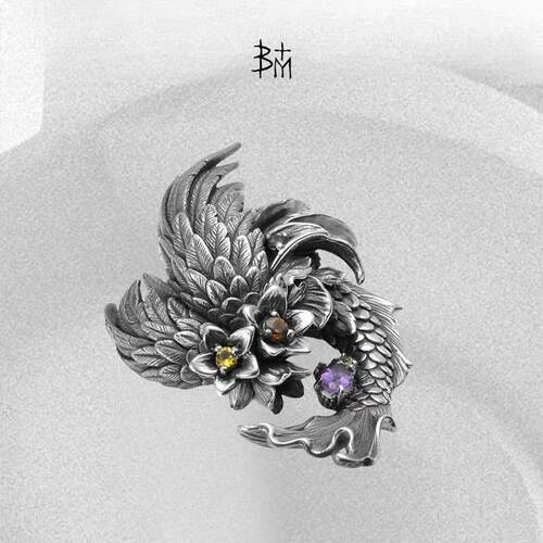 血腥玛丽飞鸟锦鲤化鱼纯银吊坠