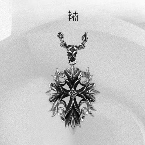 BloodyourMary纯银十字花吊坠