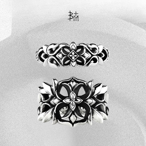 血腥玛丽日潮仙女座情侣复古戒指