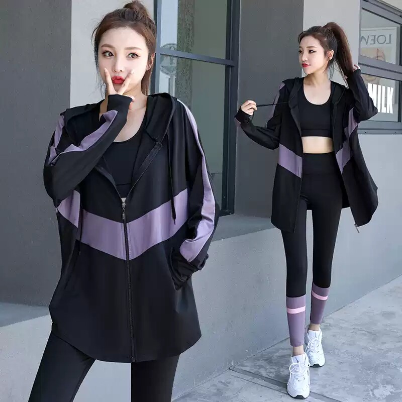 瑜伽服运动套装女春秋季宽松大码瑜伽套装