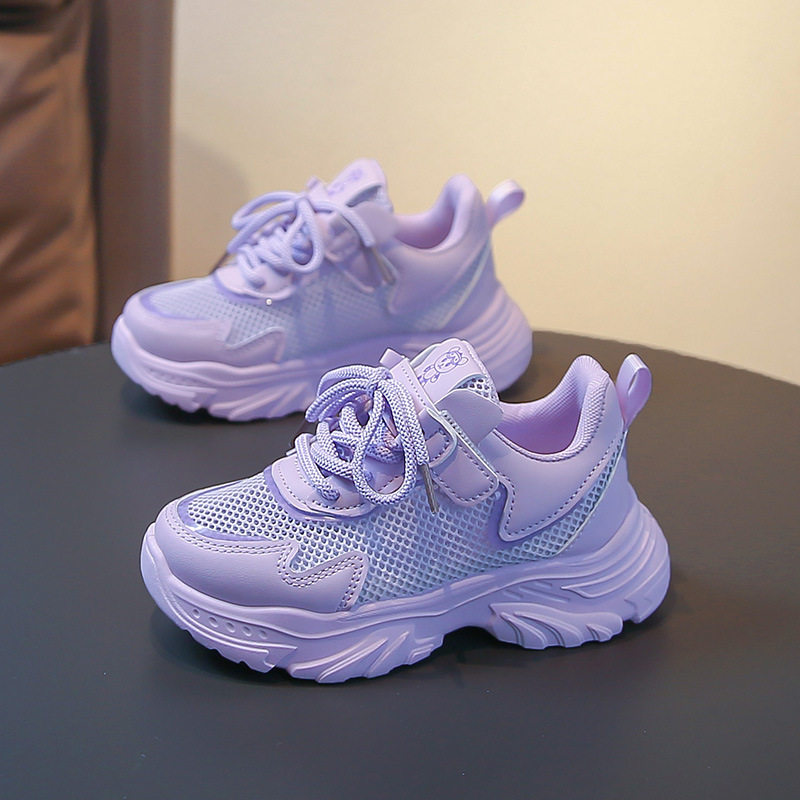 女童单网鞋2026春夏新款儿童镂空透气运动鞋男童老爹鞋小孩跑步鞋