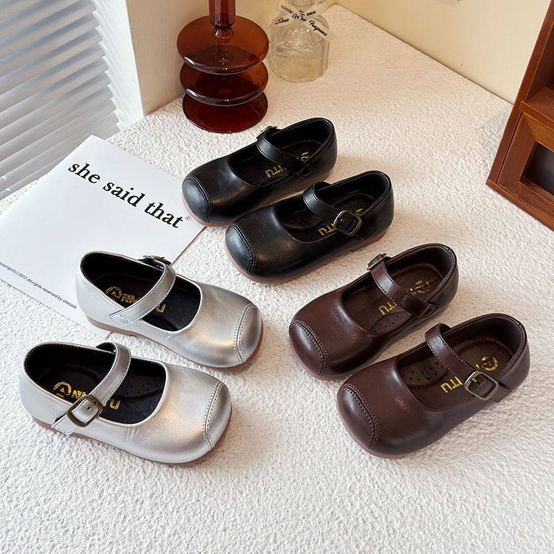 女宝宝鞋子软底小皮鞋2026新款女童百搭公主鞋春秋款时尚豆豆单鞋