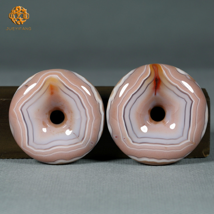 玛瑙粉彩缠丝同料平安扣