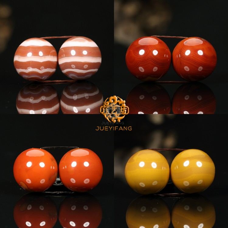 珏艺坊宣化战国红星月菩提金刚对圆珠珠子腰珠对珠配饰15mm DZ15