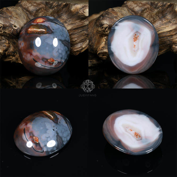 珏艺坊宣化战国红玛瑙精品椭圆牌毛衣链吊坠挂坠 DZTYP25