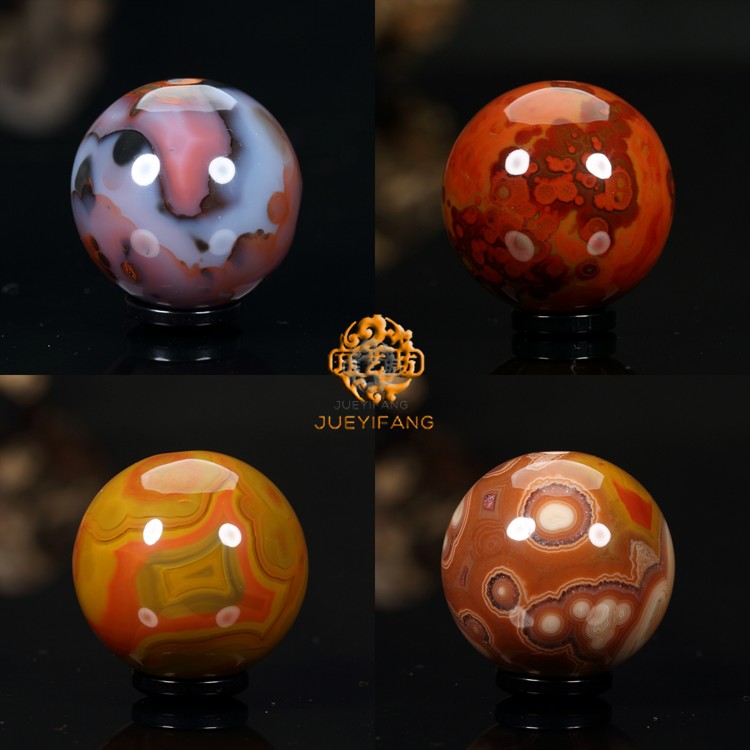 珏艺坊宣化战国红玛瑙精品圆珠珠子顶珠配珠单珠散珠 25mm