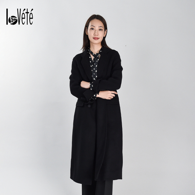 大衣女中长款韩版冬季新款羊毛翻领收腰显瘦简约毛呢大衣女