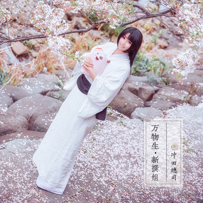 【万物生】定做『新撰组异闻录』冲田总司白色和服cos才藏