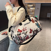 时尚 旅行包女大容量轻便手提包短途出差行李包休闲百搭单肩健身包