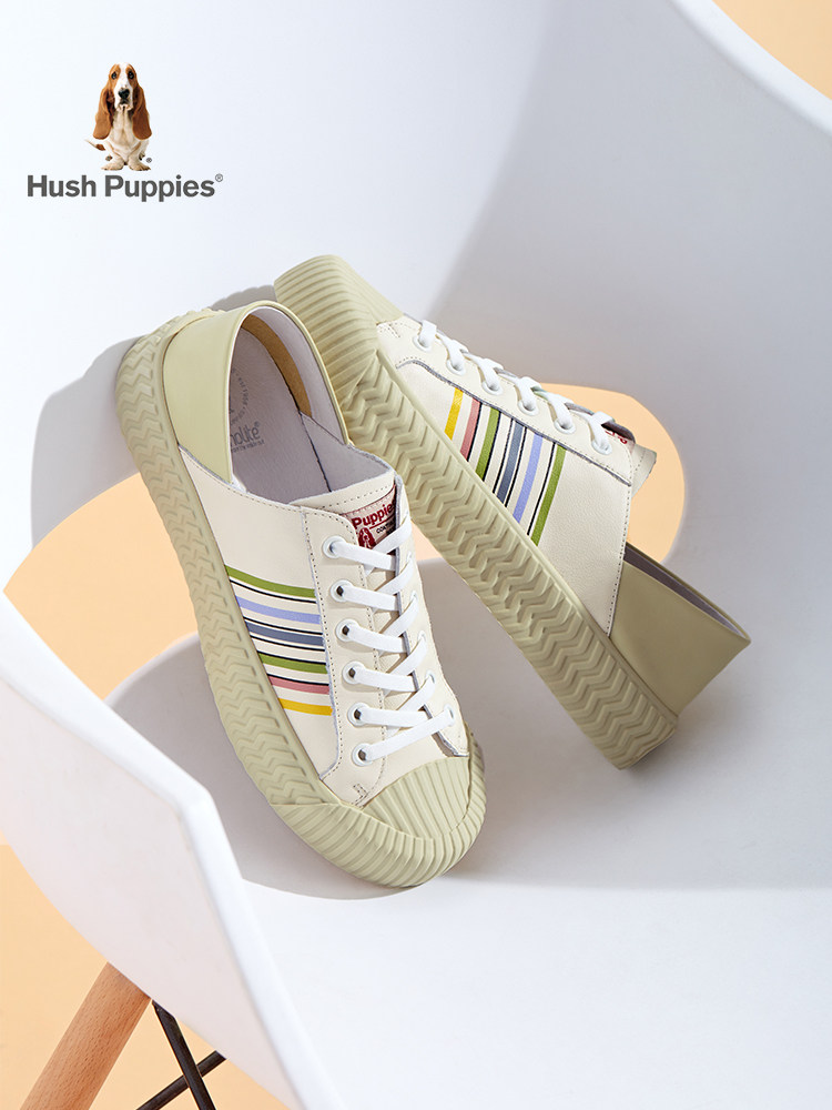 Hush puppies women's biscuit shoes thick-soled spring new all-match ins small white shoes low top casual shoes J1D02CM0
