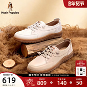 博主同款 真皮轻便一脚蹬增高小白鞋 暇步士免系带休闲鞋 春秋新女鞋