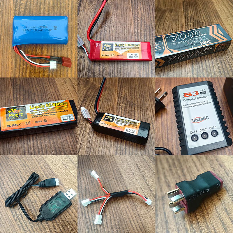 RC 원격 제어 자동차 배터리 2S7.4V 리튬 배터리 3S11.1V 배터리 지능형 밸런싱 충전기 확장 컨테이너